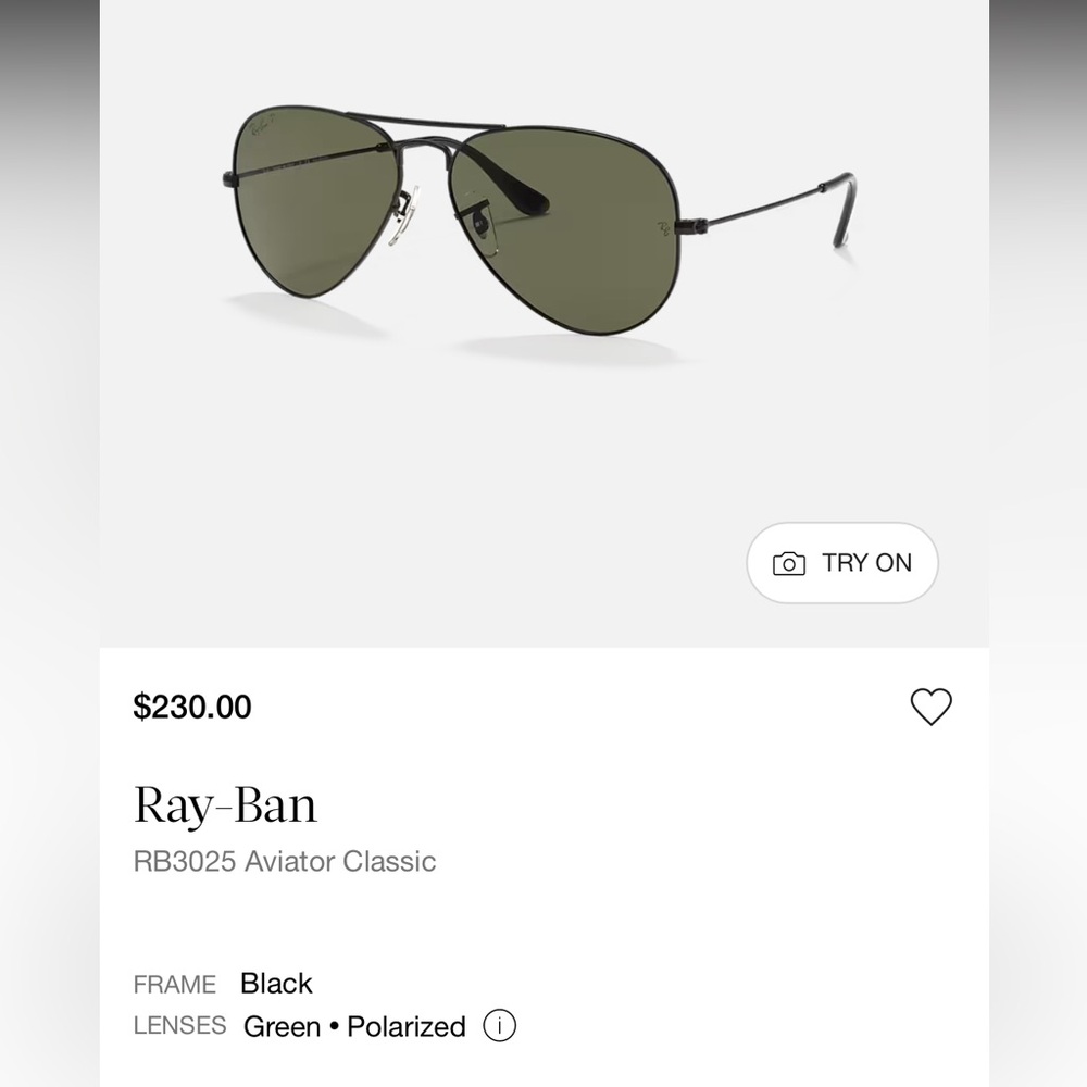 Ray-Ban RB3025 polarized black aviators